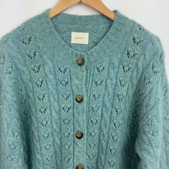DOEN ADLER  CARDIGAN SWEATER  IN AGAVE Agave-size M - Picture 4 of 11